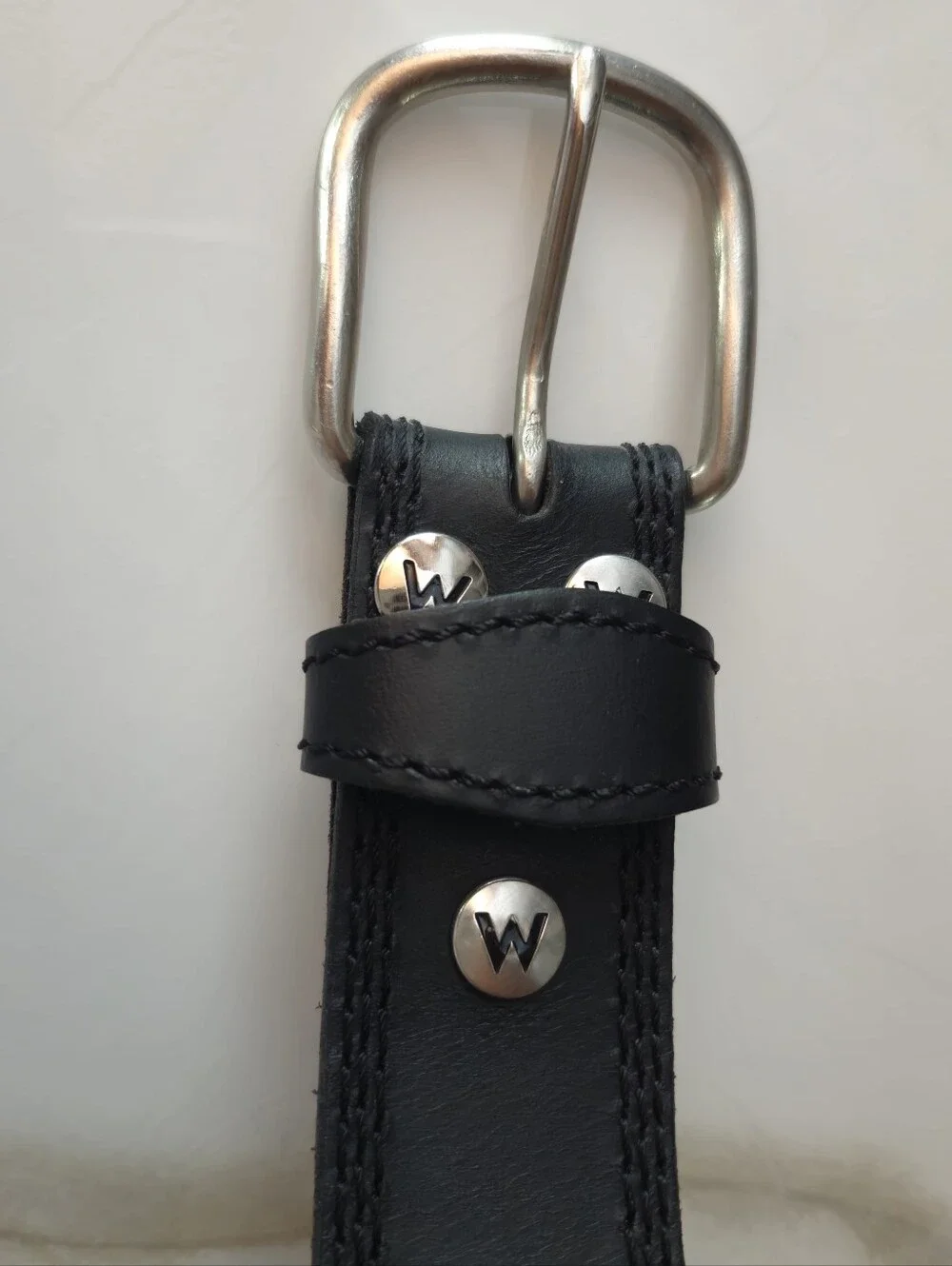 Mens Black Full Grain Leather Belt Size 36 USA Buckle Western Work Casual